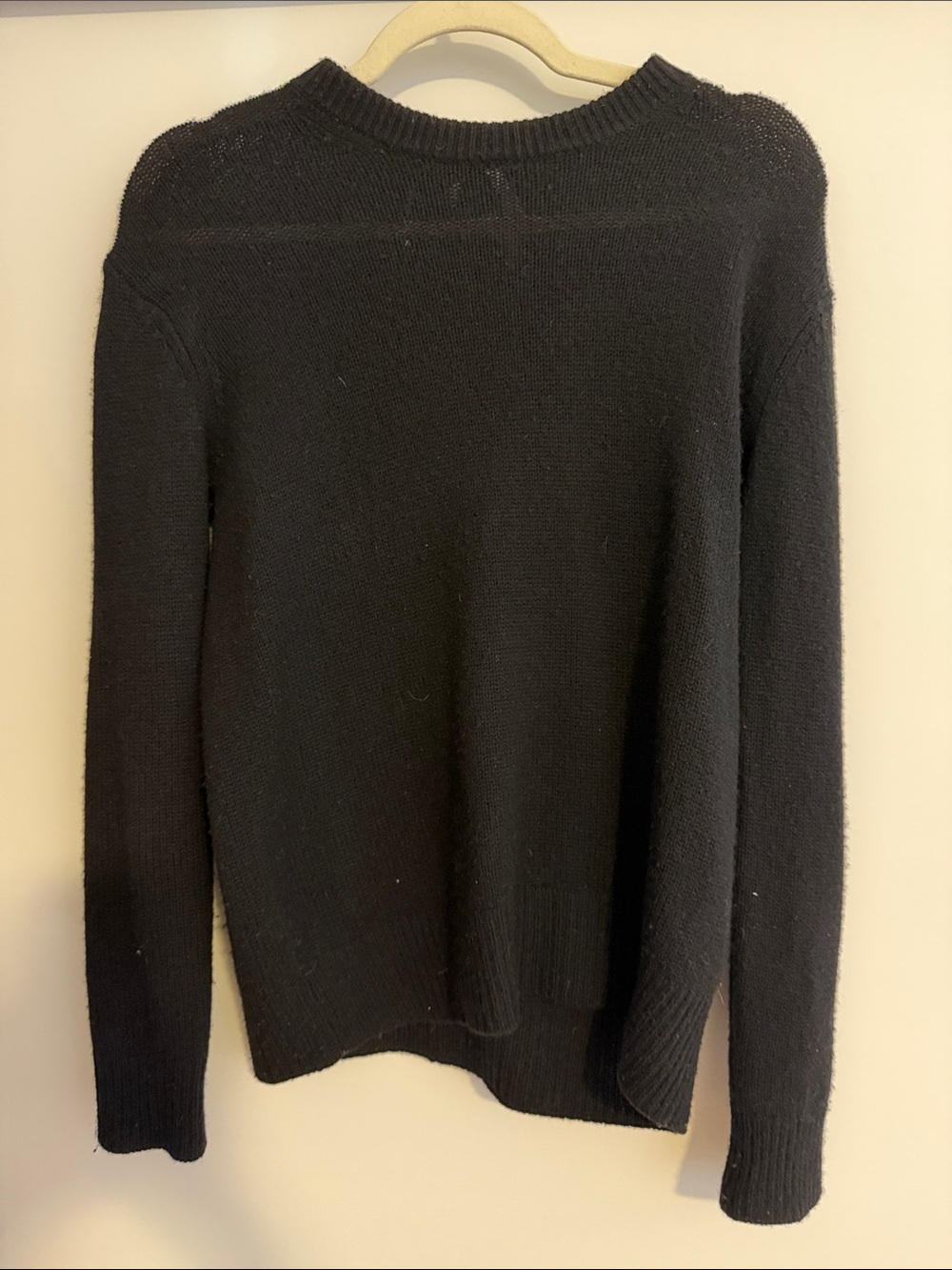 JOSEPH 100% Cashmere Black Crewneck Sweater with Tie Back